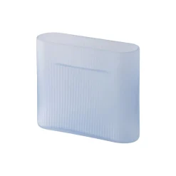 Ridge Vase, light blue/frosted glass