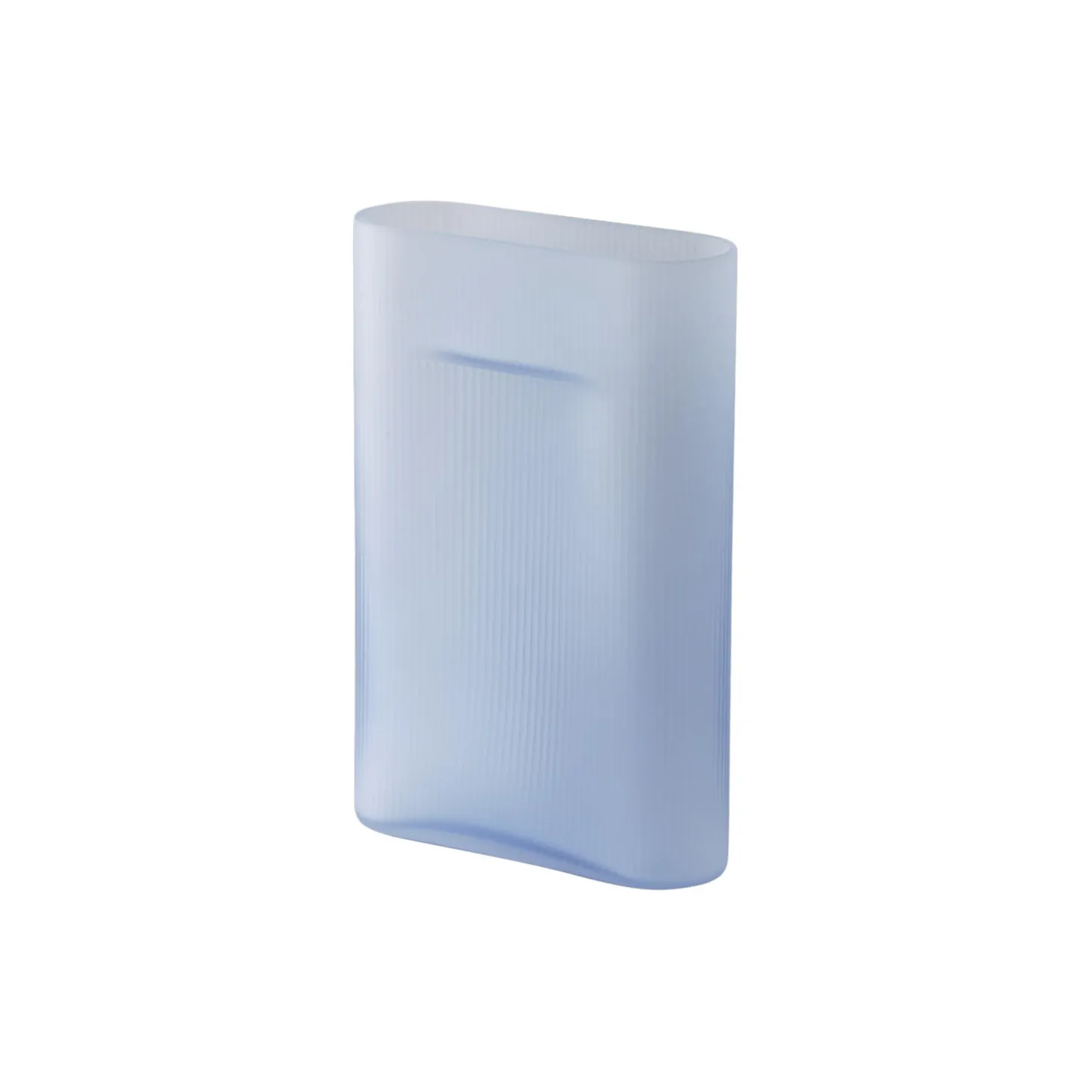 Ridge Vase, light blue/frosted glass