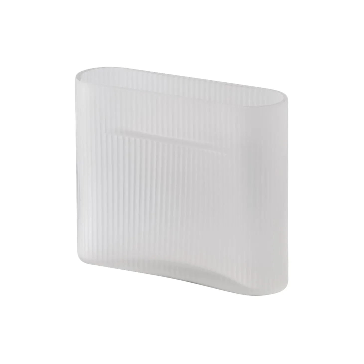 Ridge Vase, white/frosted glass