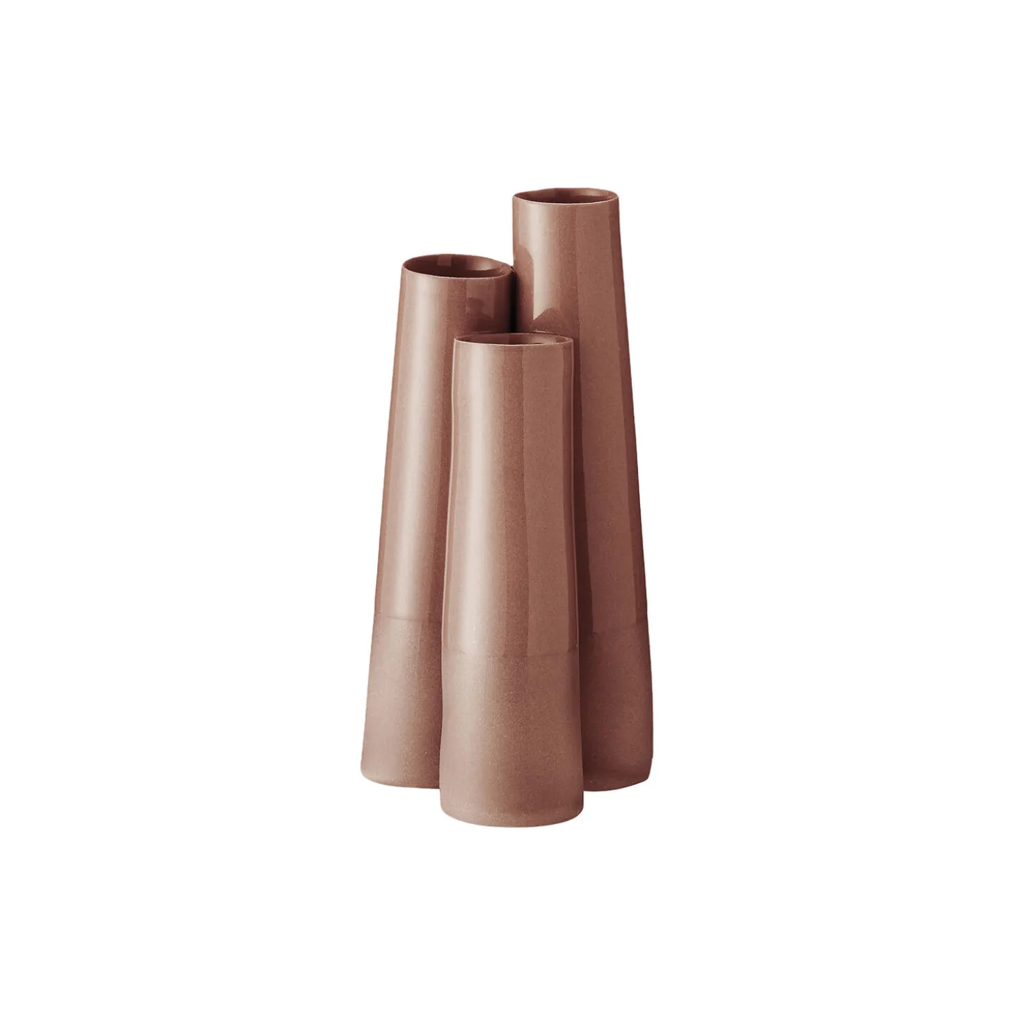 Rørvase 3 rør, terracotta