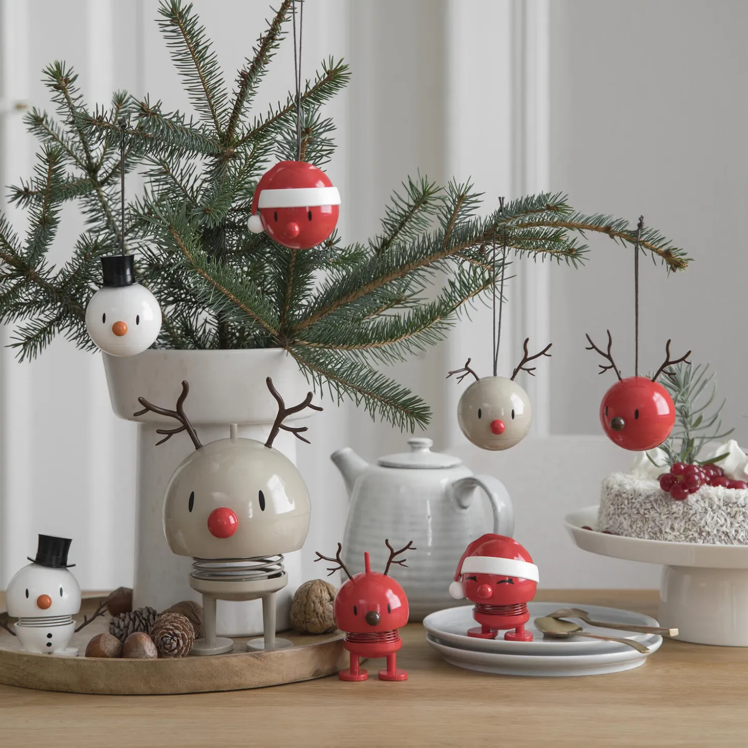 Santa Ornament 2 pcs, red