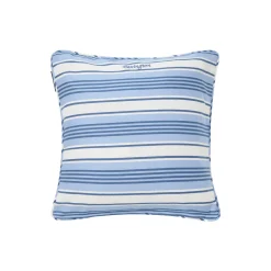 Striped Organic Cotton Twill Cushion Cover, blue/white