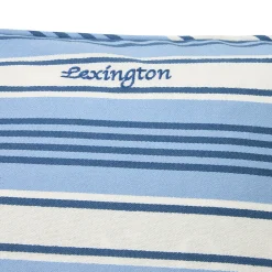 Striped Organic Cotton Twill Cushion Cover, blue/white