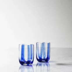 Stripe glas, blue stripes