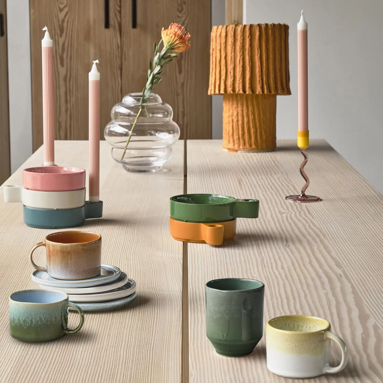 Styles krus med hank 2 stk., creme/sand