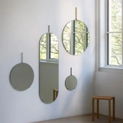 Tall Wall Mirror, brass