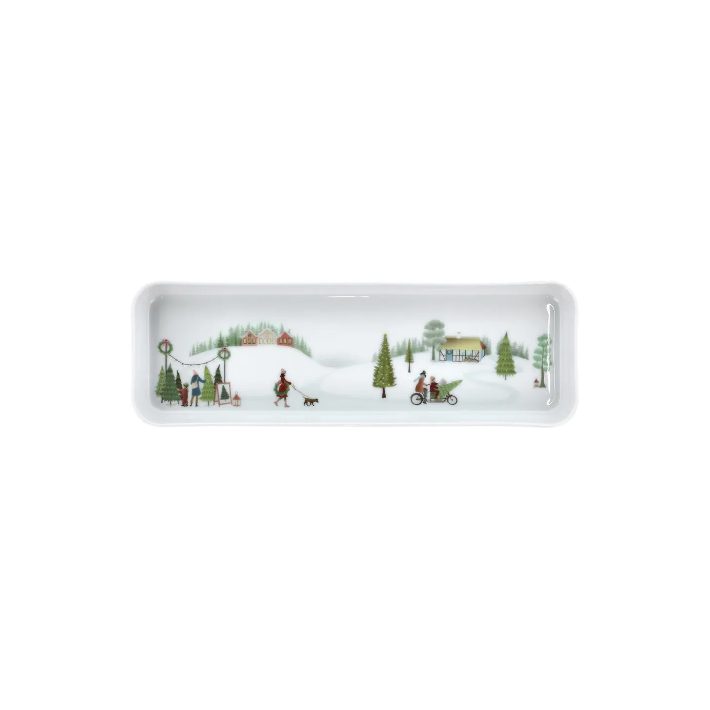 Vinter rektangulært fad 36 cm