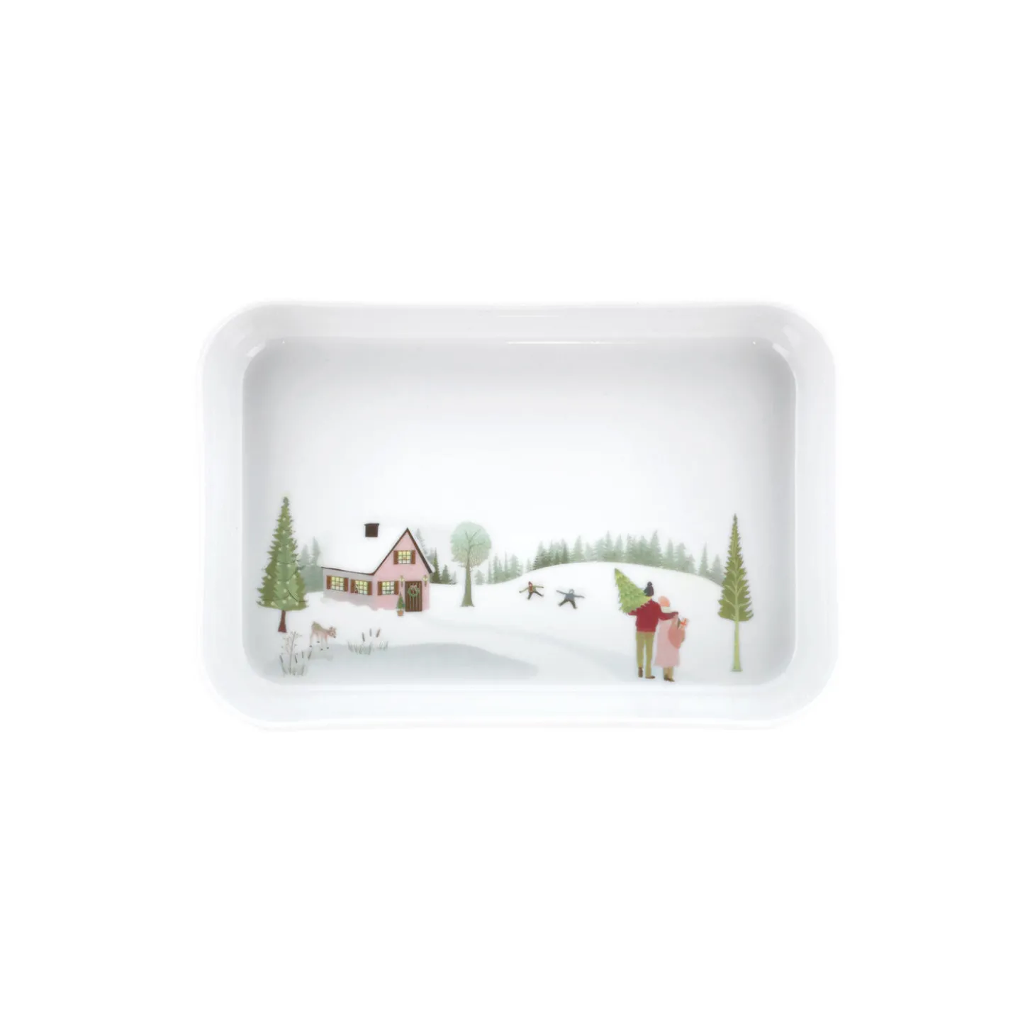 Vinter rektangulært fad 18 cm