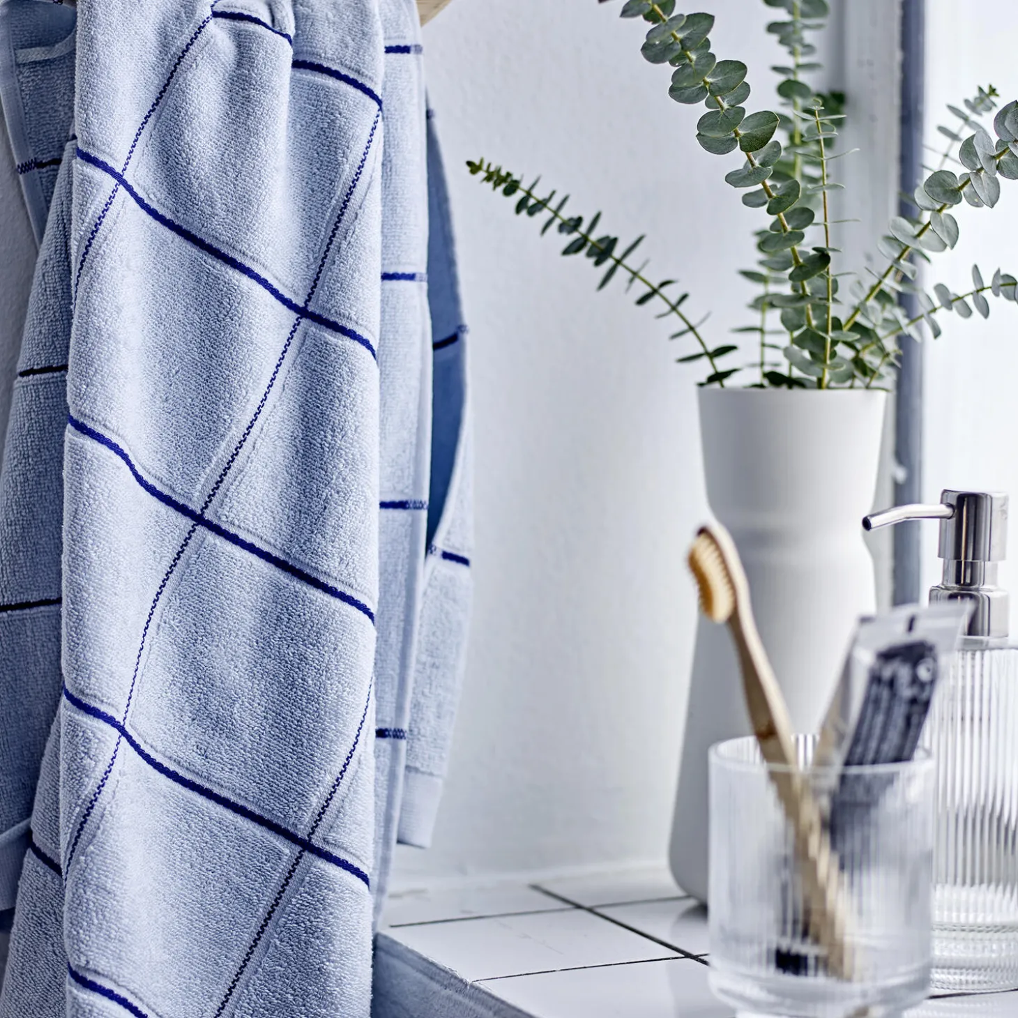 Vista håndklæde, linen blue